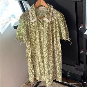 Christy Dawn Green Floral Mini Dress